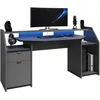 Kinderschreibtisch PARISOT Set-Up, grau (grau, schwarz), B:180cm H:92cm T:68cm, Tische, Gamingtisch, Jugendschreibtisch, Schreibtisch