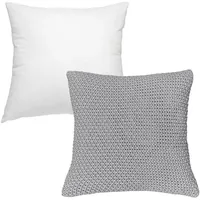 Wometo Kissenbezug 45x45 grau helles grau mit Federkissen Füllung