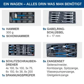 SCHEPPACH Werkzeugwagen TW1100 inkl. 70-tlg. Zubehör