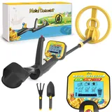 Metalldetektor Kinder, Metalldetektor für Kinder mit LCD Display und Wasserdichter Suchspule, 7.5'' Hochempfindlicher Metalldetektor und DISC-Modus für Anfänger zur Schatzsuche, Geschenk