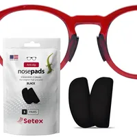 Setex Gecko Grip Brillen-Nasenpads (5 schwarze Paare) – Anti-Rutsch-Nasenpads für Brillen, Mikrostrukturierte Fasern, Ultra-Starker Halt, Selbstklebend, 1 x 7 x 16 mm