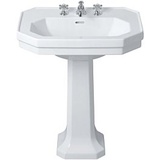 Duravit Serie 1930 Waschtisch 04387000001 mit Überlauf, 1 Hahnloch, weiss Wondergliss