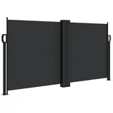 furnicato Seitenmarkise 120 x 1000 cm Schwarz Stahl
