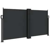 furnicato Seitenmarkise 120 x 1000 cm Schwarz Stahl