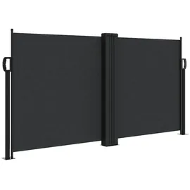 furnicato Seitenmarkise 120 x 1000 cm Schwarz Stahl
