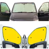 Thermo-Jalousien Kombatibel Mit Peugeot Partner (2007-2018)(Komplettset + Heckklappe + Dachfenster) Rückseite einfärben Gelb, Reversibel und Thermisch