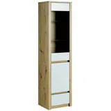 Kleiderschrank handgefertigt Massivholz Glasvitrine Holzschrank Wohnzimmer