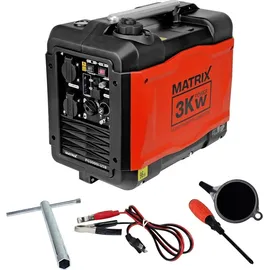 Matrix Notstromaggregat Benzin leise Inverter Stromerzeuger 3300 Watt Stromgenerator mit USB Stromaggregat digitaler Generator 230V 12V leicht trag...