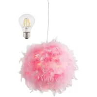 bmf-versand Hängeleuchte LED Hängeleuchte Kinderzimmer Pendelleuchte Wohnzimmer rosa pink, höhenverstellbar, LED wechselbar, warmweiß, Kinderzimmerlampe Hängelampe rosa