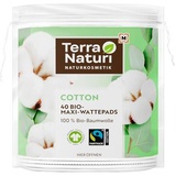 Terra-Naturi Wattepads COTTON Bio-Maxi-Wattepads, extra groß, fusselfrei, aus Baumwolle, 40 Pads