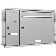 AL Briefkastensysteme Edelstahl Unterputzbriefkasten silber inkl. Zeitungsfach