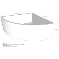 Badewannenträger für Ideal Standard Tonic II 150 150 × 150 × 45 cm