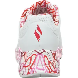 SKECHERS Uno - Loving Love Damen white durabuck/red pink mesh trim 39