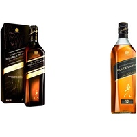 Johnnie Walker Double Black Label, Blended Scotch Whisky, 40% vol, 700ml Einzelflasche & Black Label, Blended Scotch Whisky, Ausgezeichneter, 40% vol, 700ml Einzelflasche