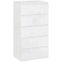 Homcom Kommode Schubladenschrank Sideboard mit 5 Schubladen, Büroschrank mit