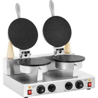 Doppel-Waffeleisen - rund - 2 x 1000 W - 0 - 5 min Timer - Royal Catering RC_WMD_03