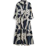 Opus Damen Midikleid | WERANO Lane Printkleid aus nachhaltiger Baumwolle Coal Blue, 36 - 36