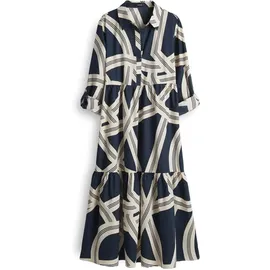 Opus Damen Midikleid | WERANO Lane Printkleid aus nachhaltiger Baumwolle Coal Blue, 36 - 36