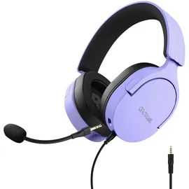 Trust GXT 489P Fayzo Gaming Headset für PC, PS5, PS4, Xbox Series X|S, Switch, 3,5-mm Klinke, 35% Recyclingkunststoff, Over-Ear Kopfhörer, Mikrofon mit Geräuschunterdrückung - Purpur