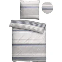 Biberna Melange-Flanell Bettwäsche 0840516 Querstreifen