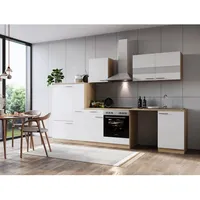 Respekta Küchenzeile Merle 310 cm Eiche Weiß