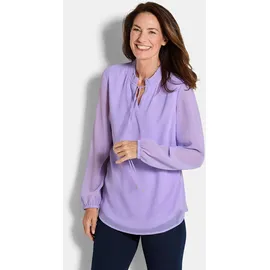 GOLDNER Elegante Jersey-Bluse mit Rundhals lila 19
