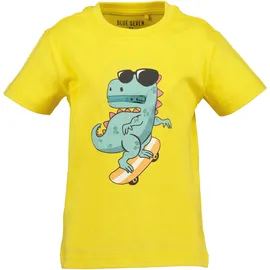 blue seven T-Shirt BLUE SEVEN, Jungen, Gr. 104, sonne, Single Jersey, Obermaterial: 100% Baumwolle, bedruckt, unifarben, Basic normal, Rundhals, Shirts T-Shirt, mit kleiner Reißverschlusstasche mit tollem Effekt