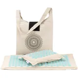 Navaris 2in1 Akupressur Massage Set - Akupressurmatte und Kissen mit Tasche - Akupressur Matte Massagematte zur Entspannung - umweltfreundlich
