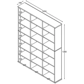 VCM Holz CD DVD Standregal Bücherregal Regal Megosa M