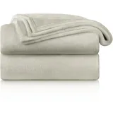 Blumtal Kuscheldecke Beige, - Fleecedecke Beige/Microfaser Decke