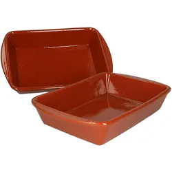 2er Set Auflaufform Ton 26x19cm - 99522