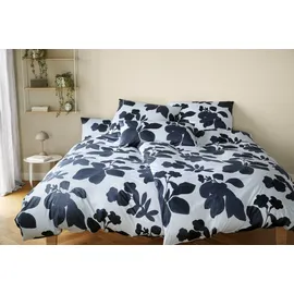 ELEGANTE Shadows floral Blau 135 x 200 cm + 80 x 80 cm