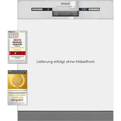 Exquisit Geschirrspüler EGSP2113-EB-030E inox | Spülmaschine 60 cm | ECO-Modus | Maßgedecke: 13 | Startzeitvorwahl | Einbaugerät