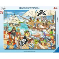Ravensburger Kinderpuzzle - 06165 Angriff der Piraten - Rahmenpuzzle für Kinder ab 4 Jahren, mit 36 Teilen