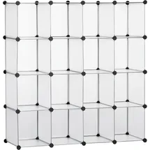 Homcom DIY Regalsystem 16 Würfeln stapelbar DIY-Würfelregal Kleiderschrank Aufbewahrungsregal Standregal Schuhregal von Büchern Spielzeug Schuhen aus