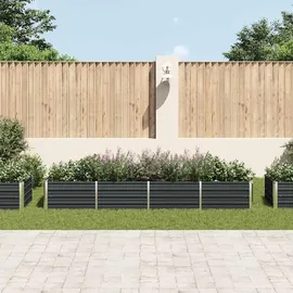 vidaXL Garten-Hochbeet verzinkter Stahl rechteckig 320 x 80 x 45 cm Anthrazit 