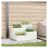 vidaXL Gartenblumentopf Weiß 100 x 100 x 60 cm Stahl