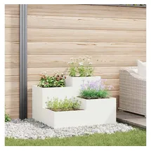 vidaXL Gartenblumentopf Weiß 100 x 100 x 60 cm Stahl