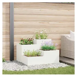 vidaXL Gartenblumentopf Weiß 100 x 100 x 60 cm Stahl