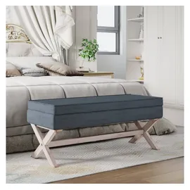 vidaXL Hocker mit Stauraum Dunkelgrau 110x45x49 cm Samt