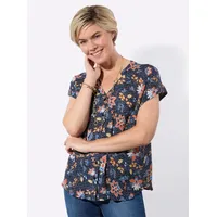 Classic Basics Druckbluse Blau/Gelb 40