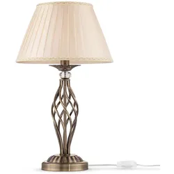 Tischlampe Tischleuchte Beistellleuchte Schreibtischlampe Metall messing beige