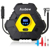 AUDEW Akku-Luftpumpe Audew Elektrische Luftpumpe Gelb – Schnelles und Einfaches Aufpumpen, für Auto, Fahrrad und mehr gelb|schwarz
