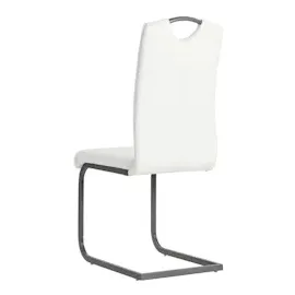 vidaXL Freischwinger 4 Stk. Weiß Kunstleder