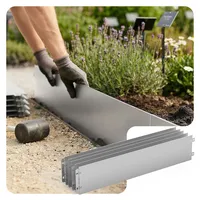 Vounot® 35er Set Verzinkt Metall Rasenkante Beeteinfassung 100×18 Cm, Silber