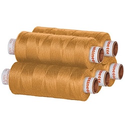 buttinette Universal-Nähgarn, Stärke: 100, 5er-Pack, ocker