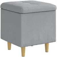 vidaXL Ottoman mit Stauraum 40 x 40 x 45 cm Hellgrau