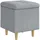 vidaXL Ottoman mit Stauraum 40 x 40 x 45 cm Hellgrau