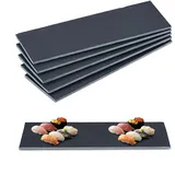 Relaxdays 6er Set, 30 x 10 cm, Servieren von Käse & Desserts, Servierplatte zum Beschriften, anthrazit