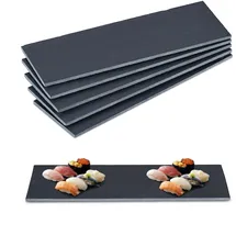 Relaxdays 6er Set, 30 x 10 cm, Servieren von Käse & Desserts, Servierplatte zum Beschriften, anthrazit